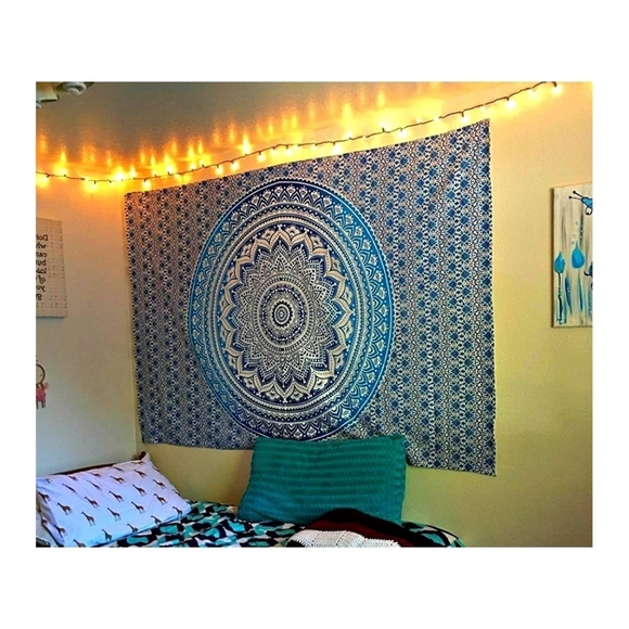 NEW Blue Ombre Mandala Twin Tapestry - Picture 4 of 4